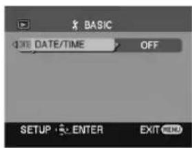 BASIC DATE/TIME OFF SETUP ENTER EXIT