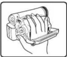 PANASONIC NV-GS60E - ■ Sådan holdes kameraet - 3