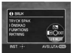 BRUK TRYCK SPAK I ÖNSKAD FUNKTIONS RIKTNING INST. AVSLUTA GND