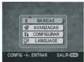 BÁSICAS AVANZADAS CONFIGURAR LANGUAGE CONFIG + ENTRAR SALIR END