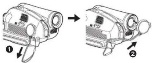 PANASONIC NV-GS57 - การติดตั้งฝากรอบเลนส์ - 2