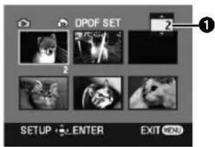 DPOF SET 1 2 SETUP ENTER EXIT END