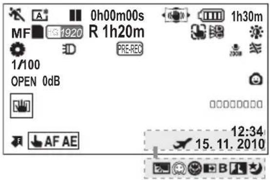 PANASONIC HDC-SDX1 - ■ Symboler ved optagelse - 1