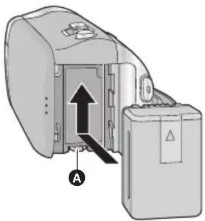 PANASONIC HDC-SDX1 - Isætning/udtagning af batteri - 1