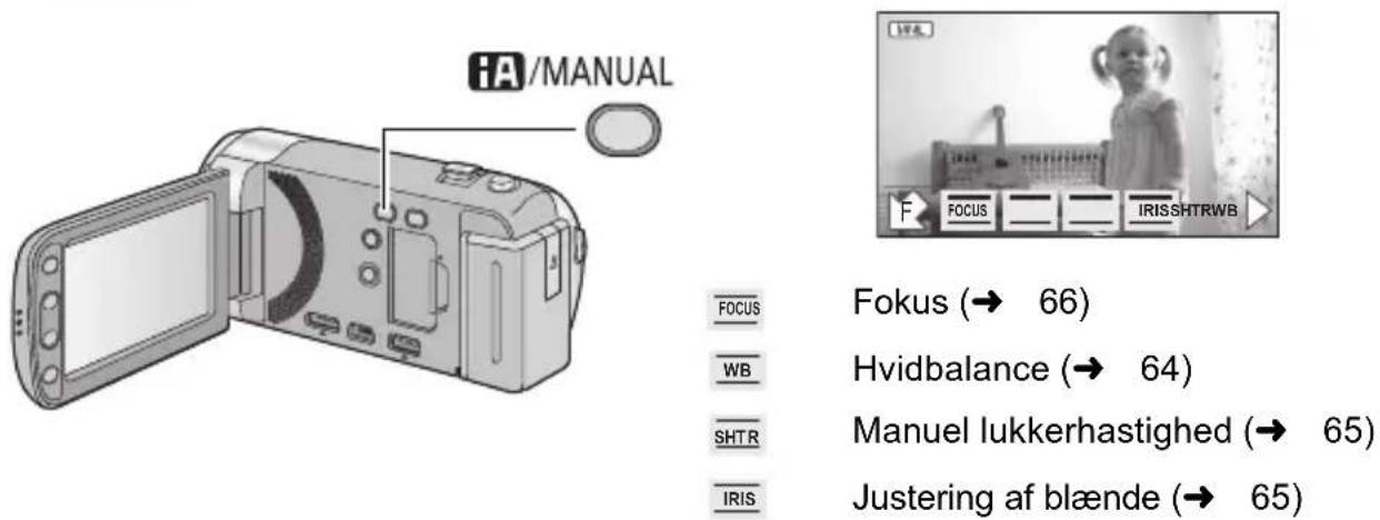 PANASONIC HDC-SDX1 - ◇ Skift funktionen til eller. - 1