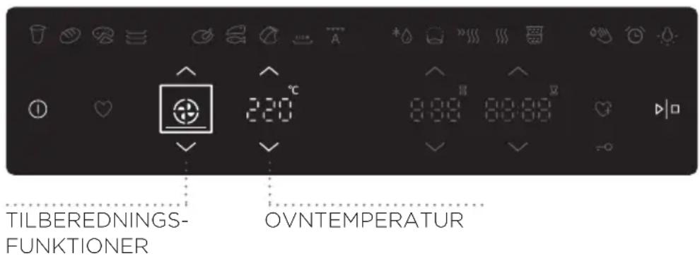 TILBEREDNINGS- FUNKTIONER OVNTEMPERATUR