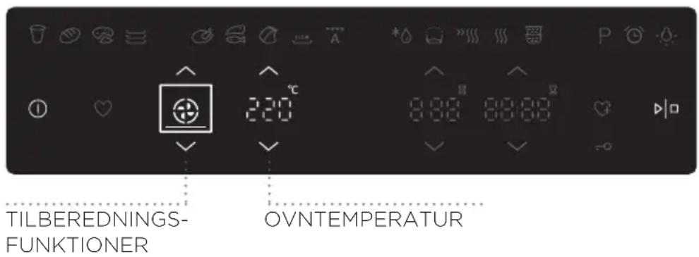 TILBEREDNINGS- FUNKTIONER OVNTEMPERATUR