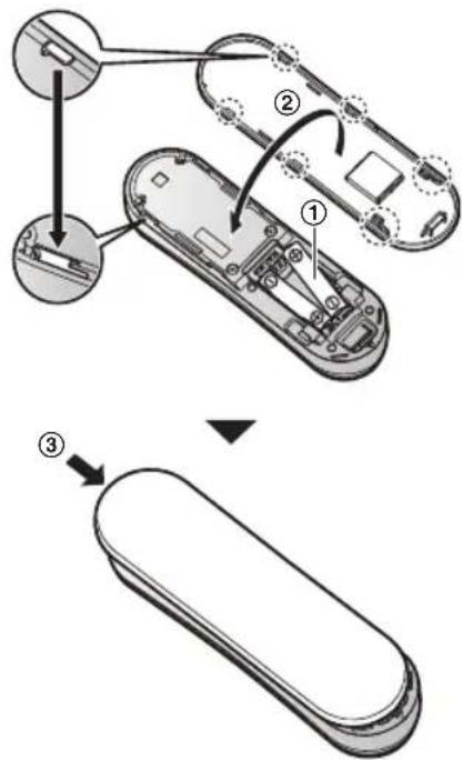 PANASONIC KX-TGK310NE - Isætning af batteri/påsætning af håndsættets batteridæksel - 1