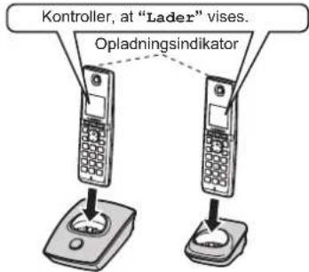 Kontroller, at "Lader" vises. Opladningsindikator