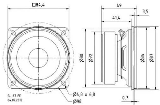 Visaton SL 87 FE - SL 87 FE - 8 Ohm - 1