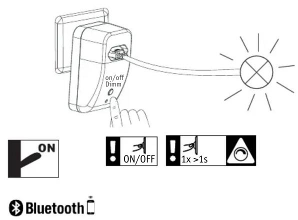 on/off Dimm ON ON/OFF 1x >1s Bluetooth