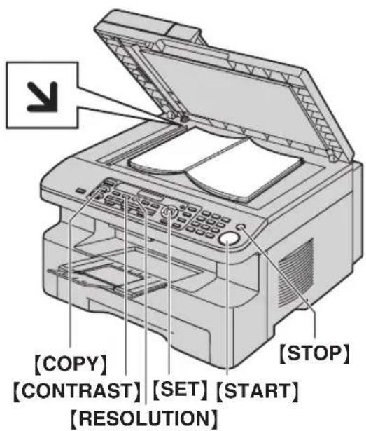 PANASONIC KX-MB771NE - Anvendelse af på glaspladen - 1