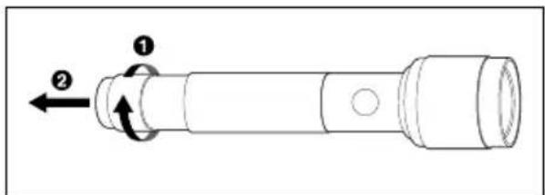 Hi-Tec AL0031 - Isætning/udskiftning af batterierne (medfølger ikke) - 1