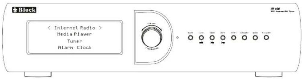Block < Internet Radio > Media Player Tuner Alarm Clock IR 100 Wi-Fi Interface/PR Tuner