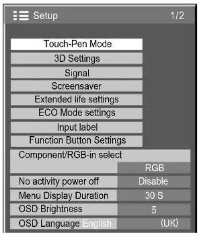 PANASONIC TH-65PB1EK - Menuen Setup - 2