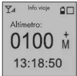 Info viaje Altímetro: 0100 M 13:18:50