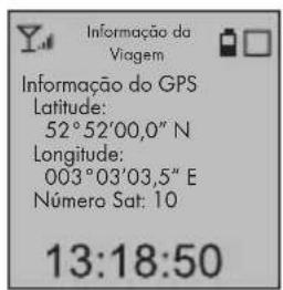 Informação do Viagem Informação do GPS Latitude: 52°52'00,0" N Longitude: 003°03'03,5" E Número Sat: 10 13:18:50