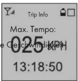 Trip Info Max. Tempo: 025 KPH 13:18:50