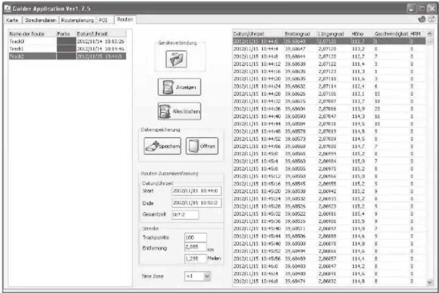 SILVERCREST SFN 1.5 A1 - Register „Routen“ - 1