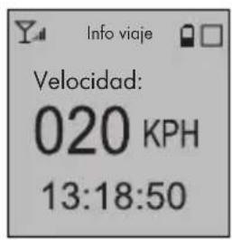 Info viaje Velocidad: 020 KPH 13:18:50