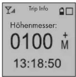 Trip Info Höhenmesser: 0100 M 13:18:50