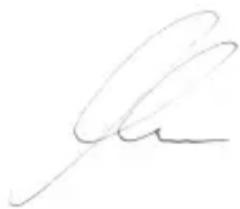 Handwritten signature or scribble on white background, possibly a signature or artistic mark