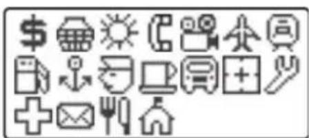 Collection of icons representing various financial and operational symbols, including currency, phone, documents, and tools.