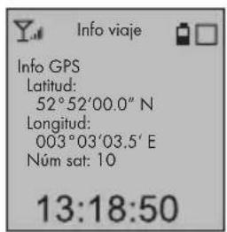 Info viaje Info GPS Latitude: 52°52'00.0" N Longitud: 003°03'03.5' E Núm sat: 10 13:18:50