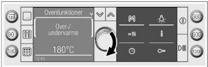 Ovenfunktioner Over-/undervarme 180°C 12:45
