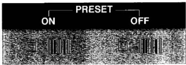 PRESET ON OFF