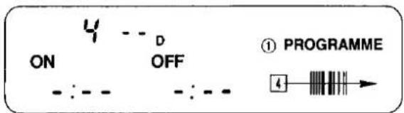 ON 4 -- D OFF - : - - - : - - ① PROGRAMME 4 →