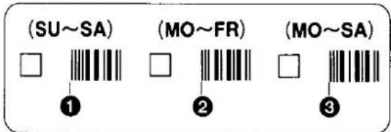 (SU~SA) (MO~FR) (MO~SA) ① ② ③