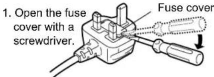 1. Open the fuse cover with a screwdriver. Fuse cover