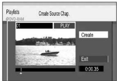 Playlists Create Source Chap. 01 PLAY Create Exit 0:00.35