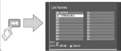 List Names ASTRA 32 TERRALUMA RETURN SELECT EXPRESS RETURN SUBVEU
