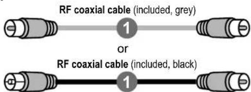 RF coaxial cable (included, grey) or RF coaxial cable (included, black)