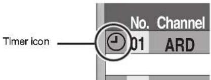 Timer icon No. Channel 01 ARD
