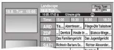 18.8: Tue 16:05 Landscape 18.8: Tue 16:05-17:05 Ginoz girls Prog Type All Types Time: 15:00 15:30 16:00 16:30 ARD Ta... Abenteuer... Flege-Die Takshow ZDF ... Derrick Heute In ... Blanca-Wege... RTL Das Familengericht Das Jugendericht SATI Richerin Barbara Sa... Richier Alexander...