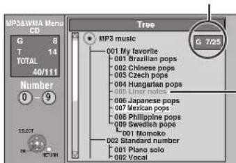 MP3&WMA Menu CD G 8 T 14 TOTAL 40/111 Number 0 - 9 15/27 G 7/25 MP3 music 001 My favorite 001 Brazilian pops 002 Chinese pops 003 Czech pops 004 Hungarian pops 005 Indian notes 006 Japanese pops 007 Mexican pops 008 Philippine pops 009 Swedish pops L 001 Nomoko D02 Standard number 001 Piano solo 002 Vocal