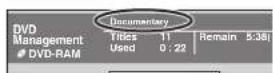 PANASONIC DMR-EH695 - Press [▲, ▼] to select "Disc Name" and press [OK]. - 1
