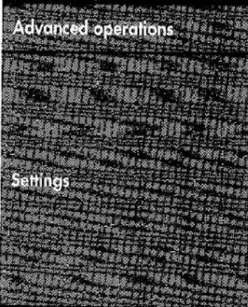 Advanced operations Settings