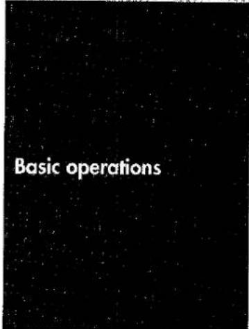 Basic operations