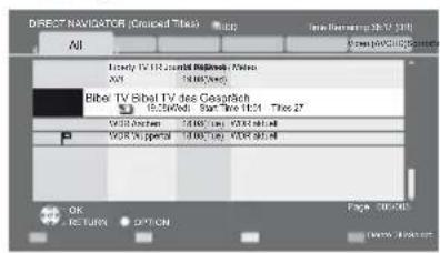 DIRECT NAVIDATOR (Converted Files) All Bibel TV Bibel TV des Gesamtach (2.0000) 16.241 - Files 27 VOR: Anfang 18.000 (Top) VOR: Anfang 18.000 (Bottom) VOR: Appended 18.000 (Top) VOR: Appended 18.000 (Bottom) OK RETURN OPTION Page 36.04.20 www.risecaport