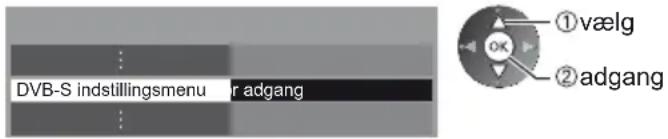 DVB-S indstillingsmenu for adgang ①vælg OK ②adgang