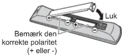 Luk Bemærk den korrekte polaritet (+ eller -)