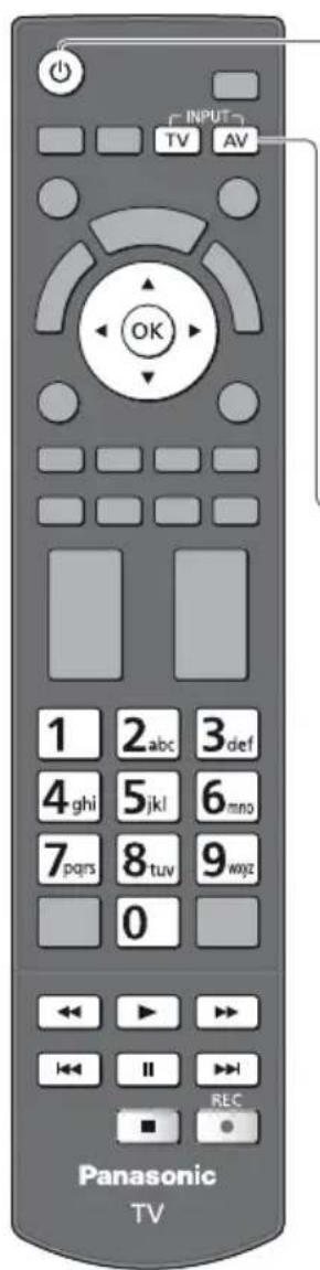 INPUT TV AV OK 1 2 abc 3 def 4 ghi 5 jkl 6 mno 7 pqrs 8 tuv 9 wjz 0 Panasonic TV