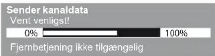 Sender kanaldata Vent venligst! 0% 100% Fjernbetjening ikke tilgængelig