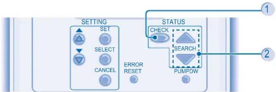 SETTING SET SELECT CANCEL ERROR RESET STATUS CHECK SEARCH PUMPDW 1 2