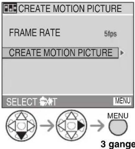 PANASONIC Lumix DMC-LX1E - Vælg [CREATE MOTION PICTURE] og opret en vendingsanimation. - 1