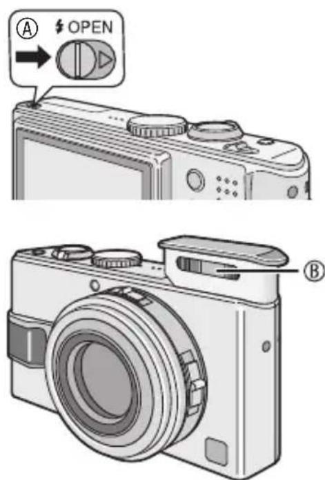 PANASONIC Lumix DMC-LX1E - ■Sådan åbnes blitzen - 1
